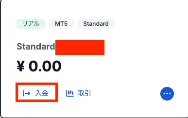 海外FXの入金画面