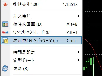 チャート設定とインジケーターの挿入7