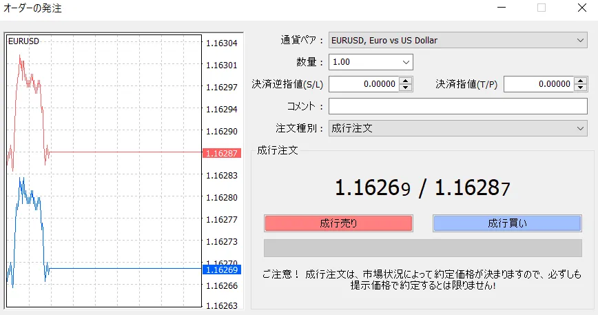 注文・決済・損切り設定の手順2