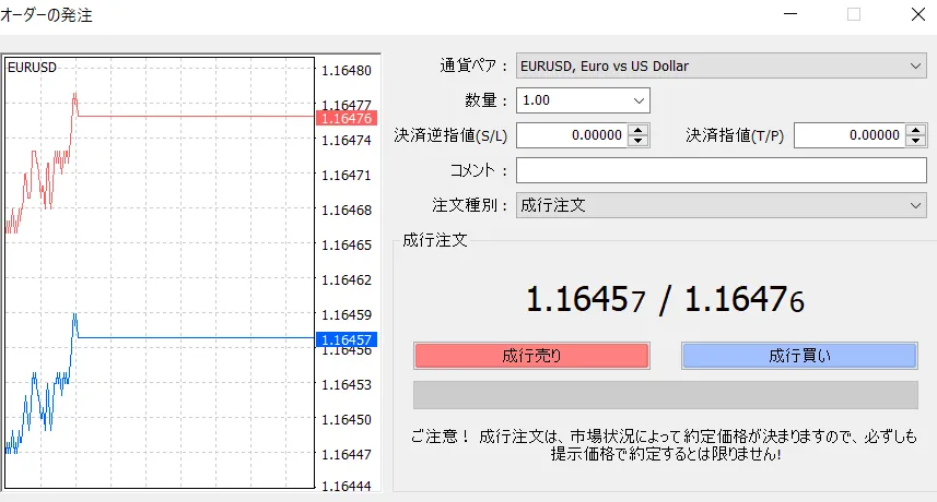 注文・決済・損切り設定の手順2