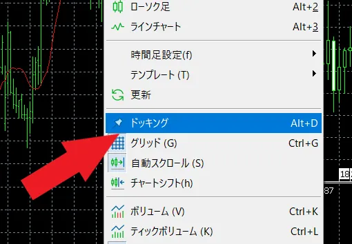 チャートのドッキング機能1
