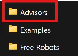 XM自動売買の「Advisors」を選択