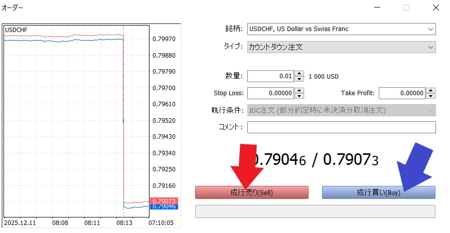 XMでの両建てのやり方と解除方法【PC版】3