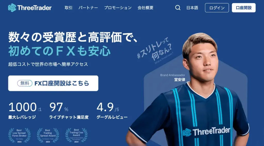 口座開設ボーナスを提供する海外FX業者のThreeTrader